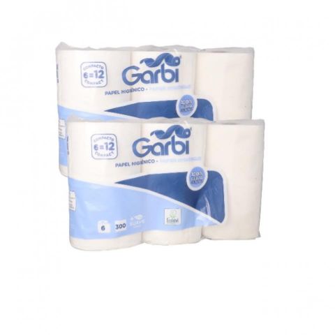 HIGIÉNICO DOMESTICO 2C 35M PASTA GARBY  PAQ 6 ROL 