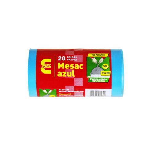 BOLSA BASURA 55x60 G120 CIERRE-FÁCIL AZUL PAQ. 20U