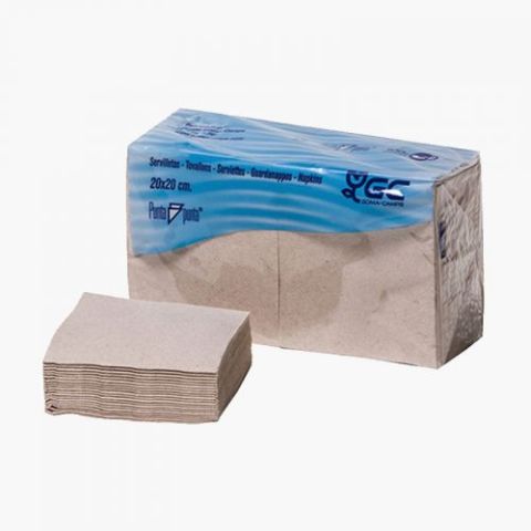 SERVILLETA 2C MICRO 20x20 1/4 NATURE PAQ. 100 UND