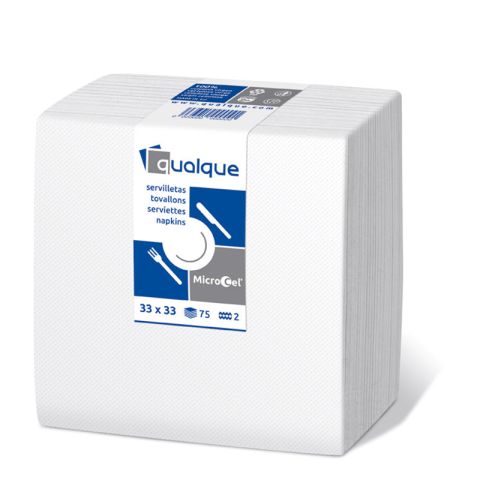 SERVILLETA 2C MICRO 33x33 1/4 BLANCA PAQ. 50 UND