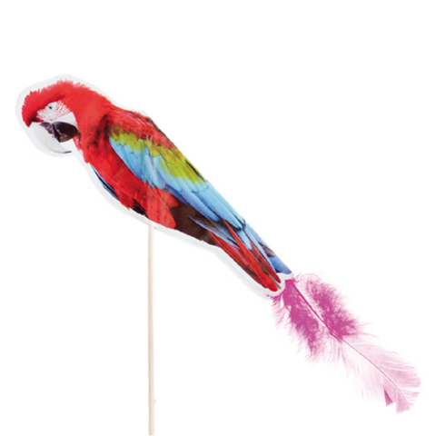 ADORNO LORO PLUMA 20 CM PAQ. 100 UND.